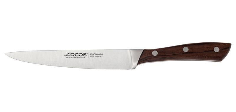 Kitchen knife with wooden handle