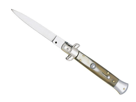 Blonde horn automatic knife