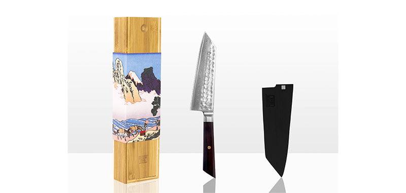 Japanese Bunka Damascus Santoku Kitchen Knife