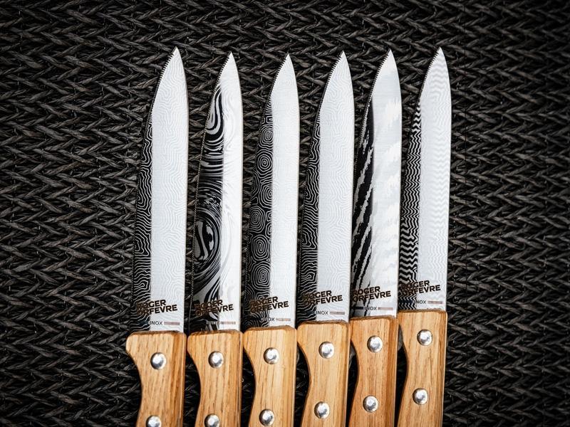 Stainless steel steak table knife set of 6