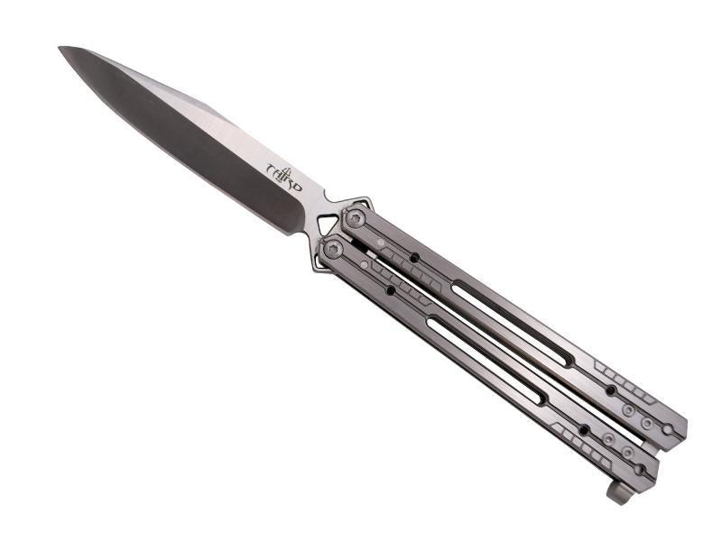 Satin stainless steel butterfly knife