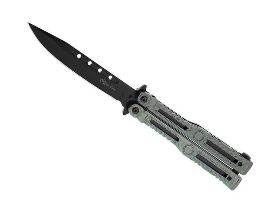 Black and gray butterfly knife