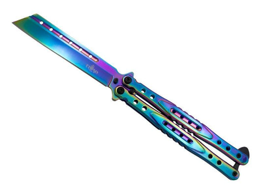 Rainbow Tanto Butterfly Knife