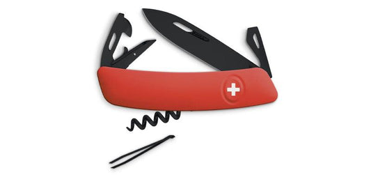 Black and red swiss army knife swiza