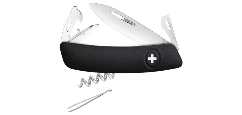 Swiss Army Knife Swiza Black Corkscrew