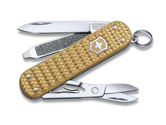 Victorinox classic precious alox brass gold knife 58mm