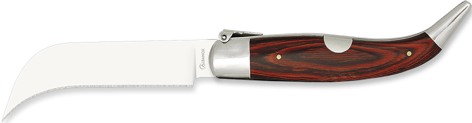 Small folding pruning knife in red wood 