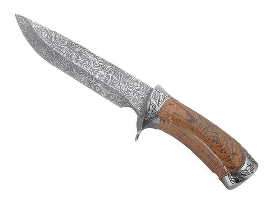 DAMASCUS STYLE FIXED BLADE HUNTING KNIFE 