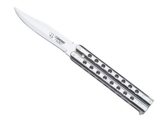 CUDEMAN BUTTERFLY KNIFE WITH CHROME HOLES