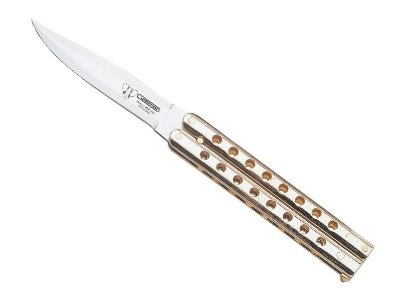 CUDEMAN BUTTERFLY KNIFE WITH GOLD HOLES