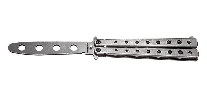 Silver training butterfly knife