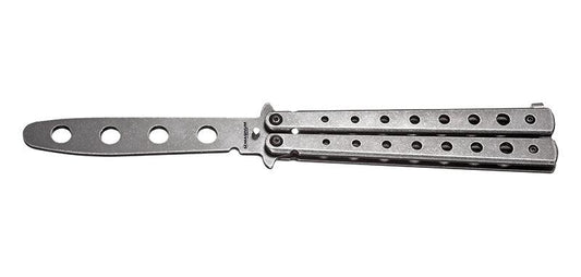 Silver training butterfly knife