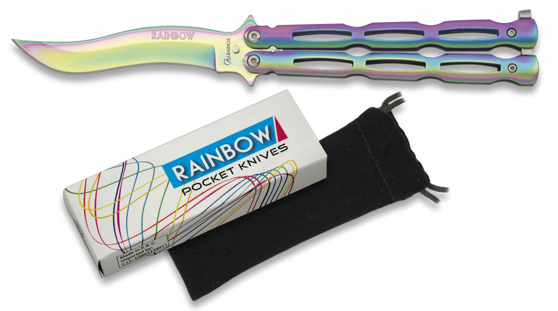 Rainbow butterfly knife