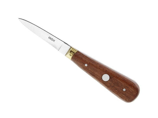 Oyster knife with wooden handle