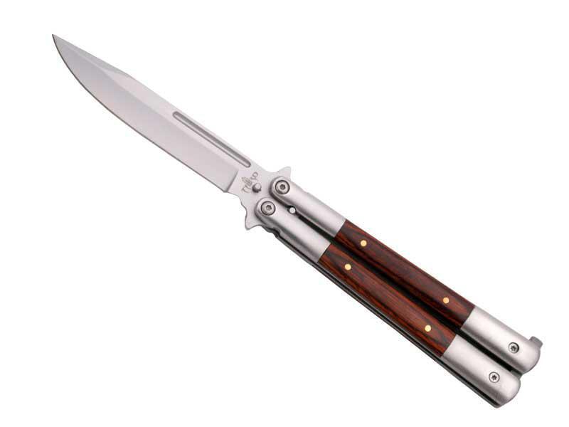 Stainless steel wood butterfly knife