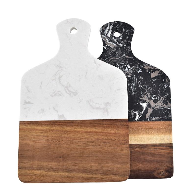 MARBLE AND WOOD CUTTING BOARD