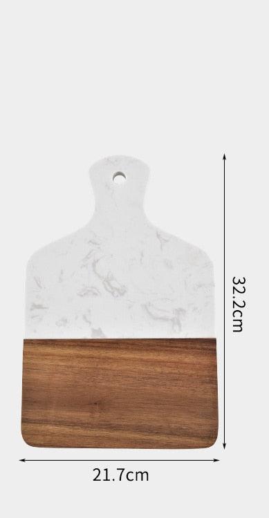 MARBLE AND WOOD CUTTING BOARD