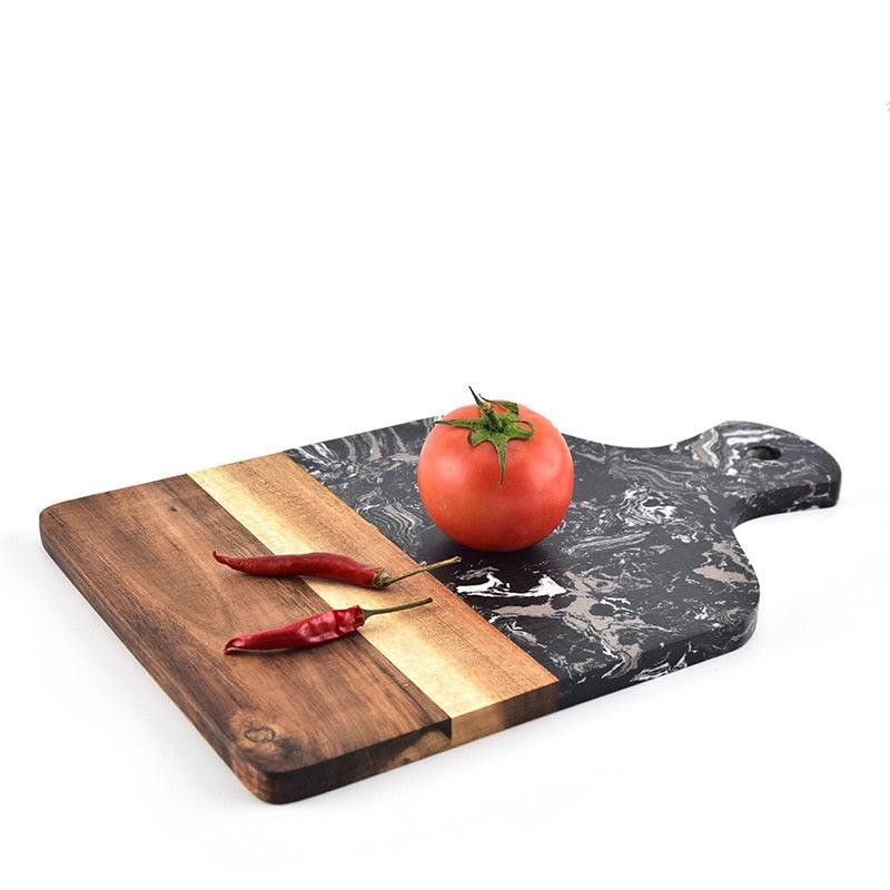 MARBLE AND WOOD CUTTING BOARD