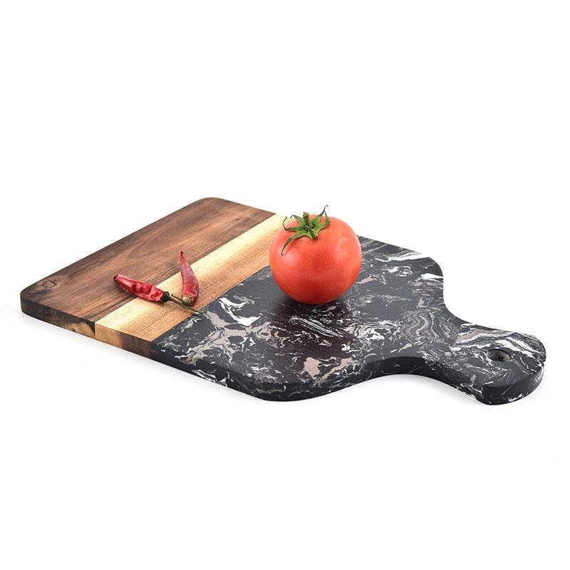 MARBLE AND WOOD CUTTING BOARD