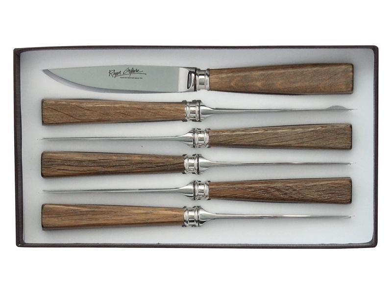 Oak steak knife set